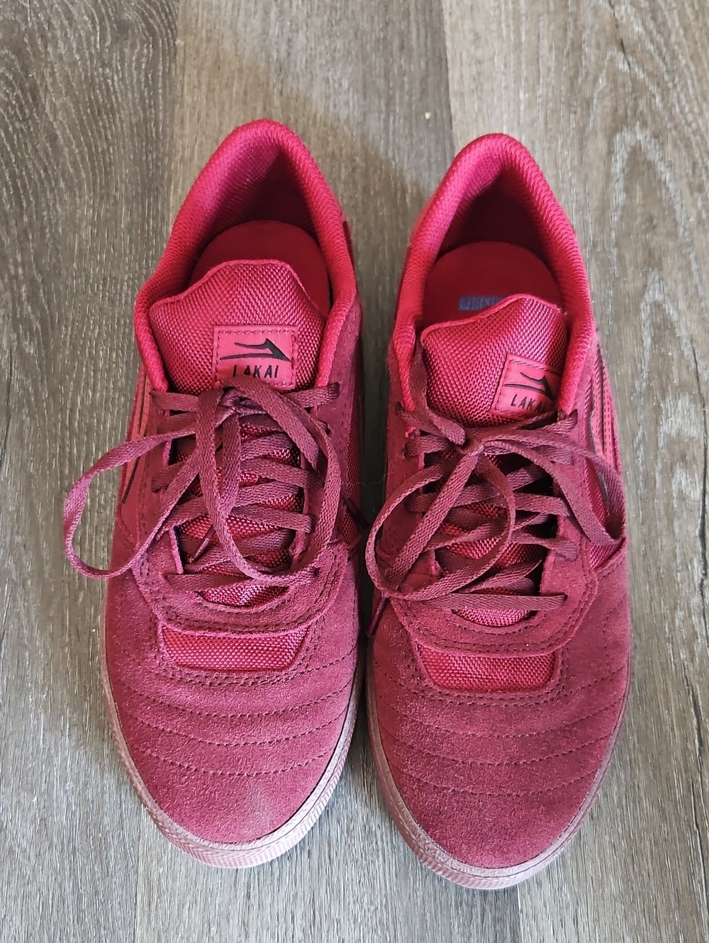 Red Lakai Suede Skate Sneakers